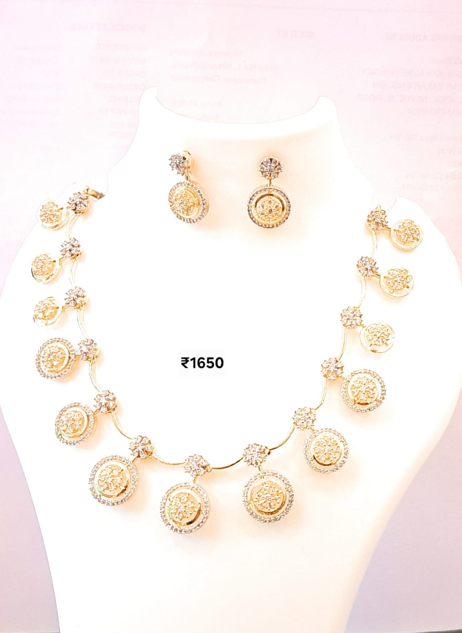 Mix Polish White American Diamond Necklace m350 350
