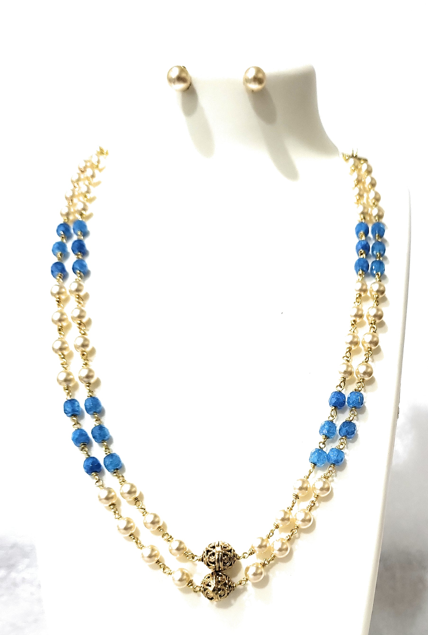 Blue Moti Antique Ball Ranihaar m358