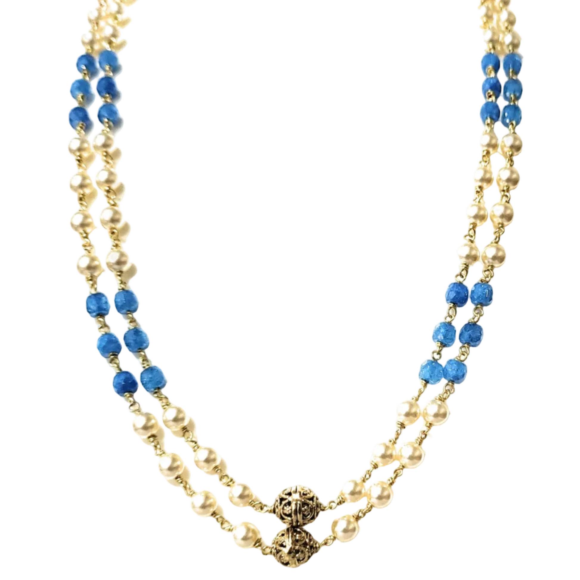 Blue Moti Antique Ball Ranihaar m358