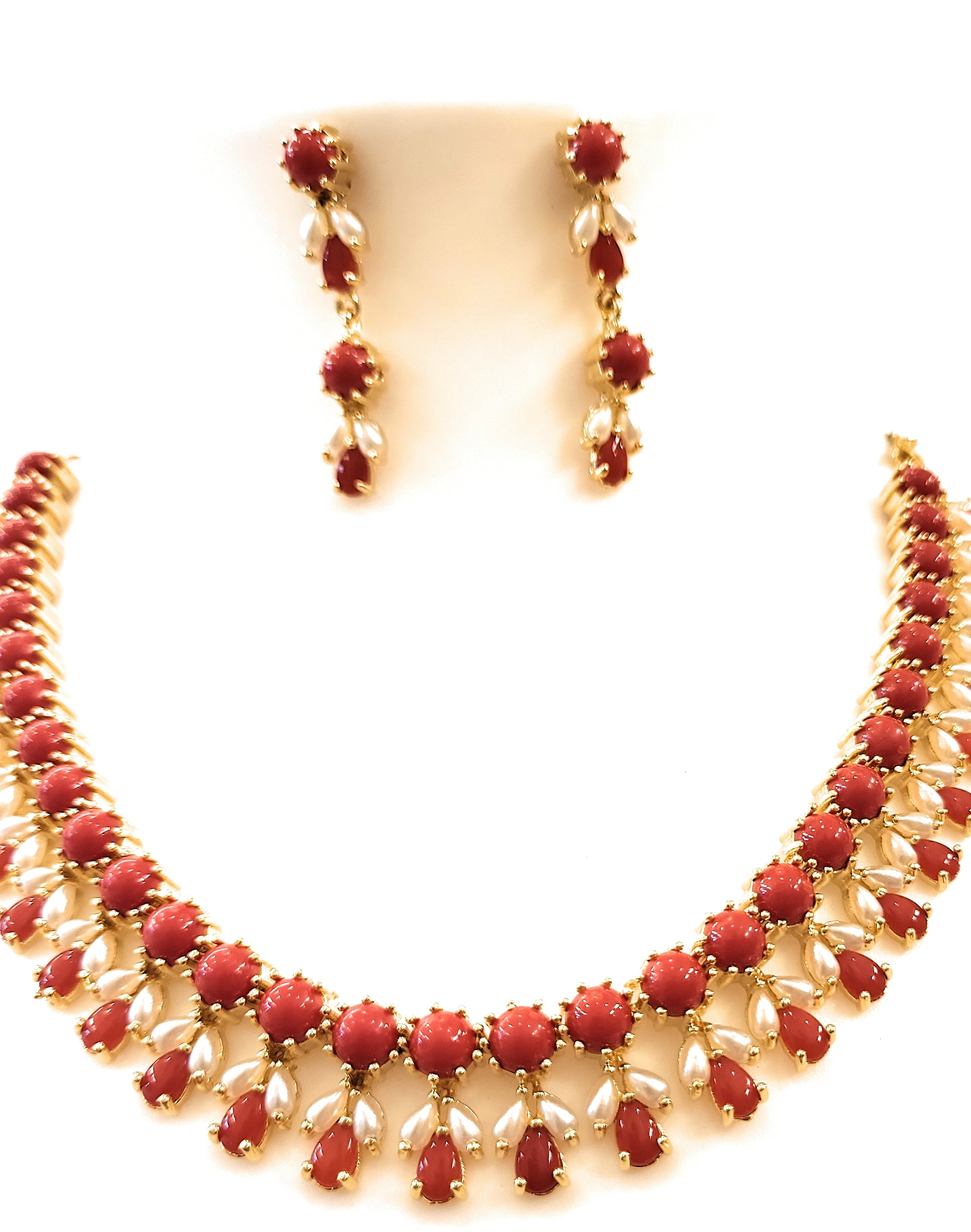 Moti Coral Necklace Set mKi546 m546 546