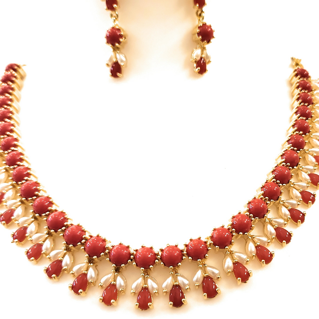 Moti Coral Necklace Set mKi546 m546 546