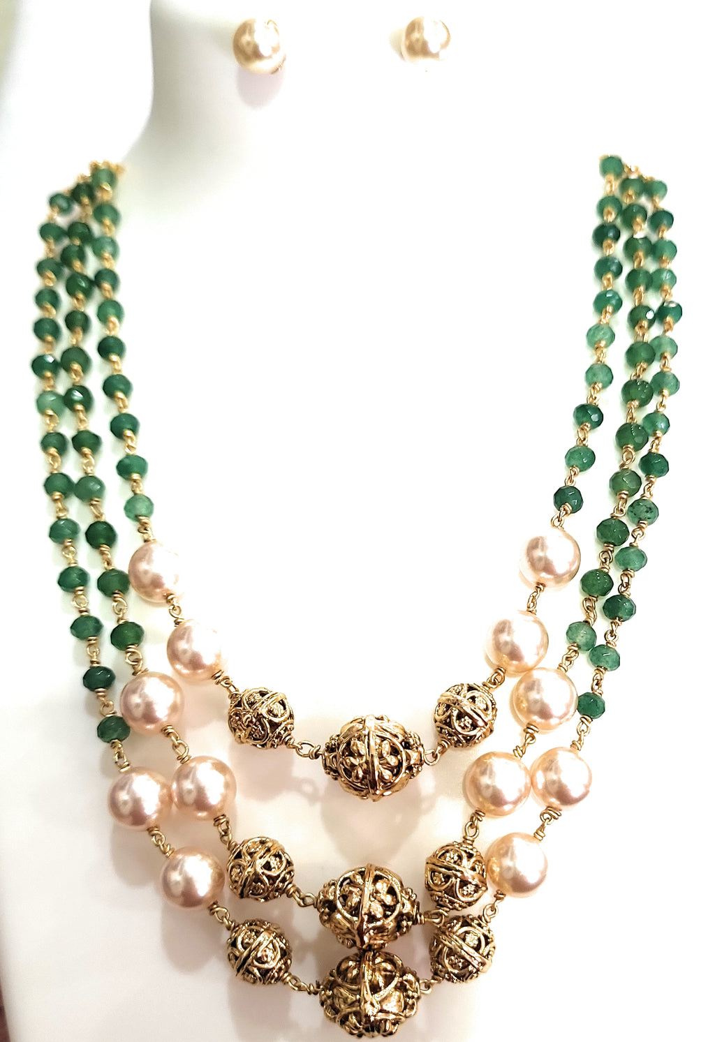 Green three layer Crystal Ranihaar mAa438 m438 438