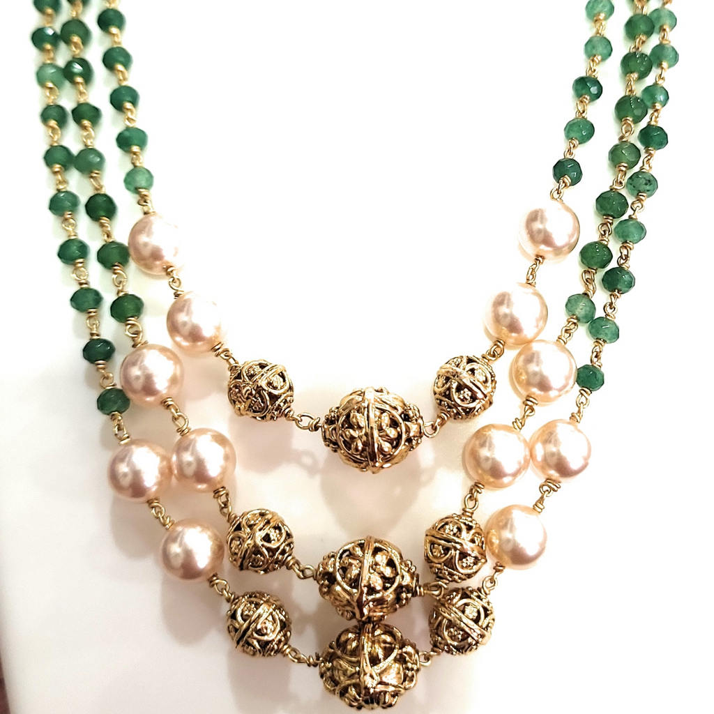 Green three layer Crystal Ranihaar mAa438 m438 438