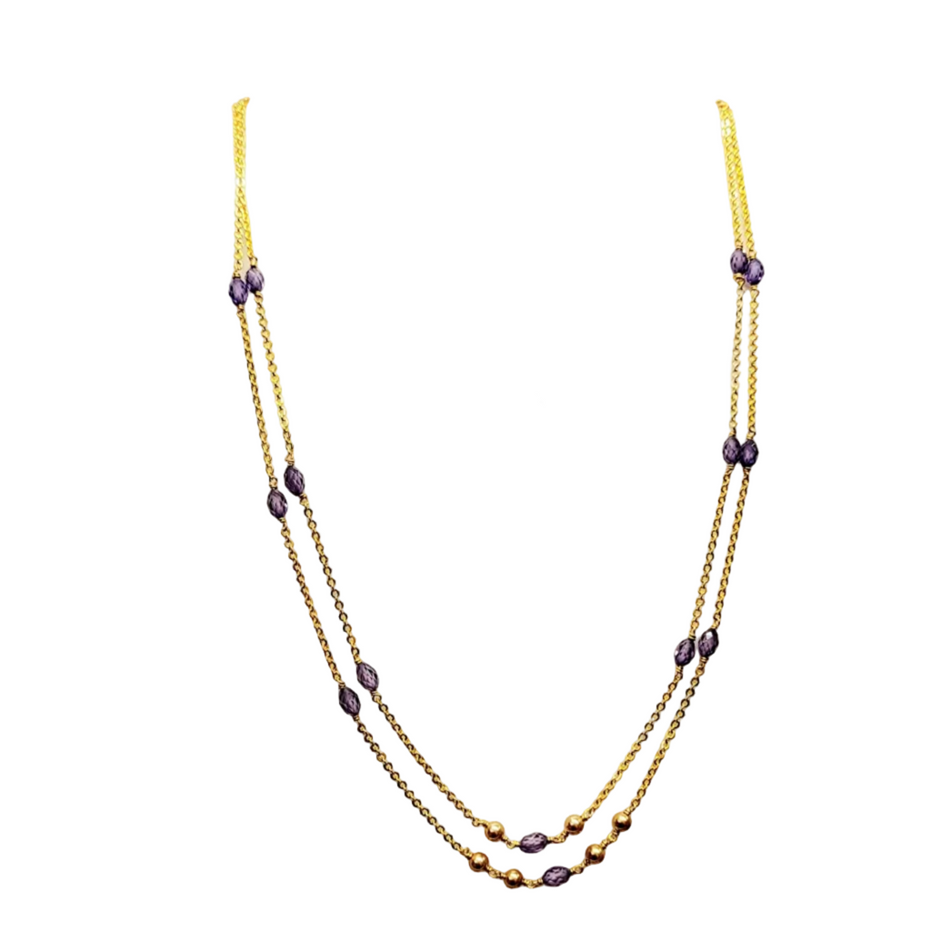 Ameythyst Colour Drops Chain Ranihaar m459 459