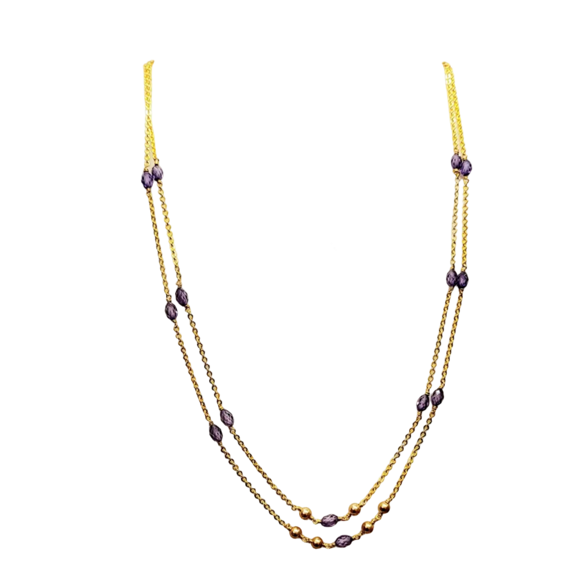 Ameythyst Colour Drops Chain Ranihaar m459 459