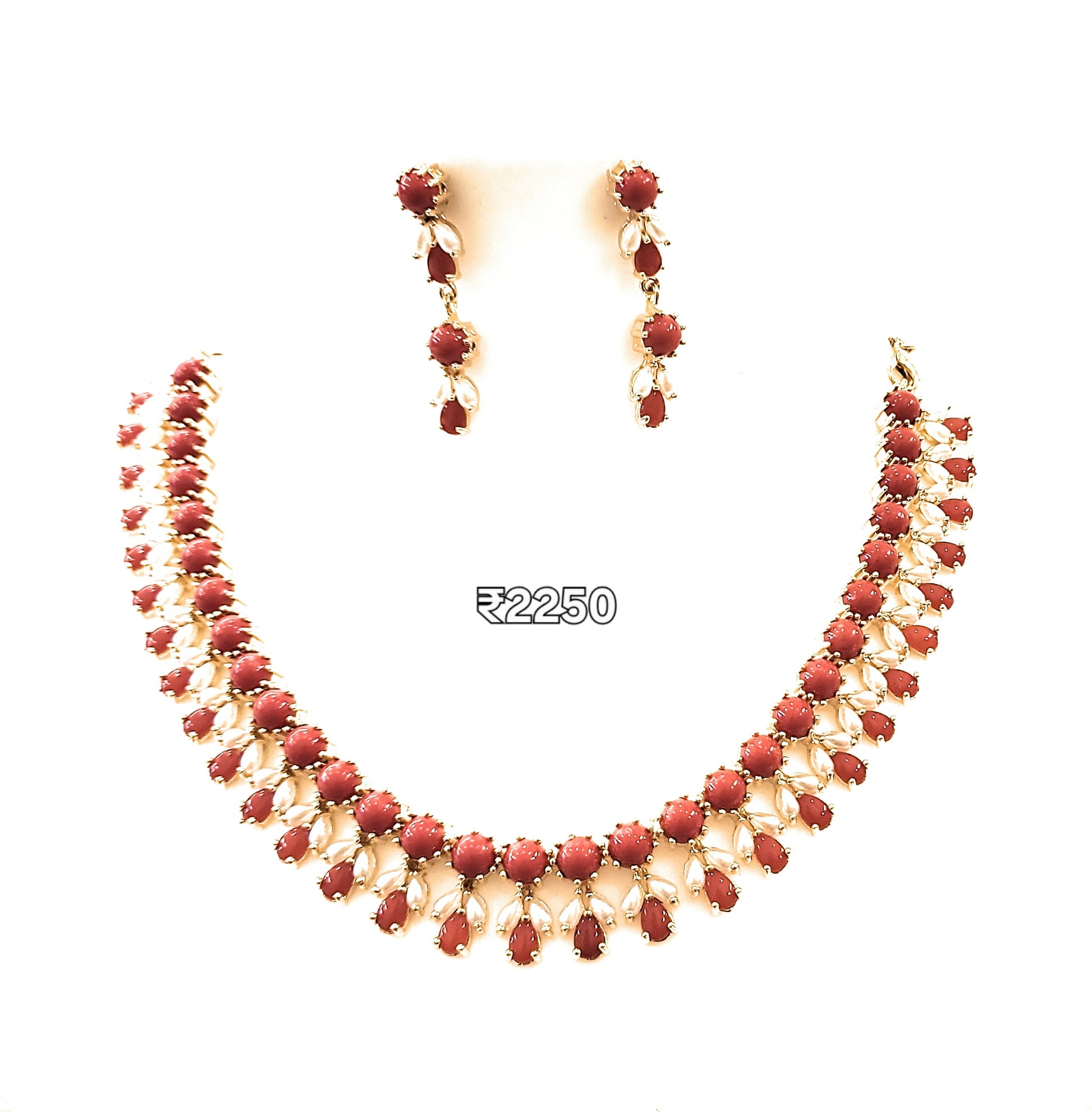 Moti Coral Necklace Set mKi546 m546 546