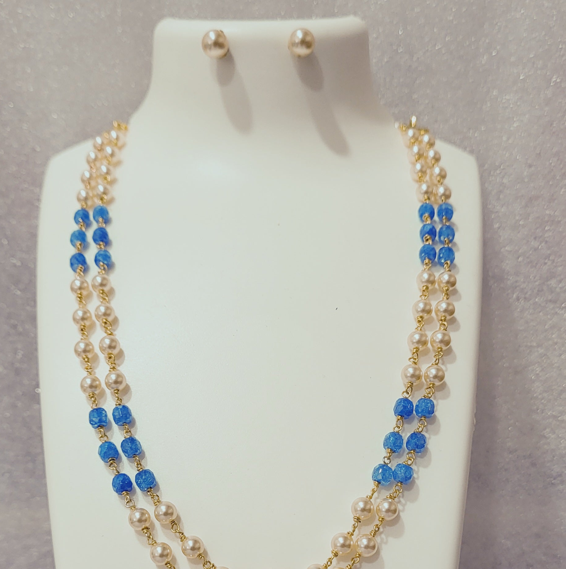 Blue Moti Antique Ball Ranihaar m358 358