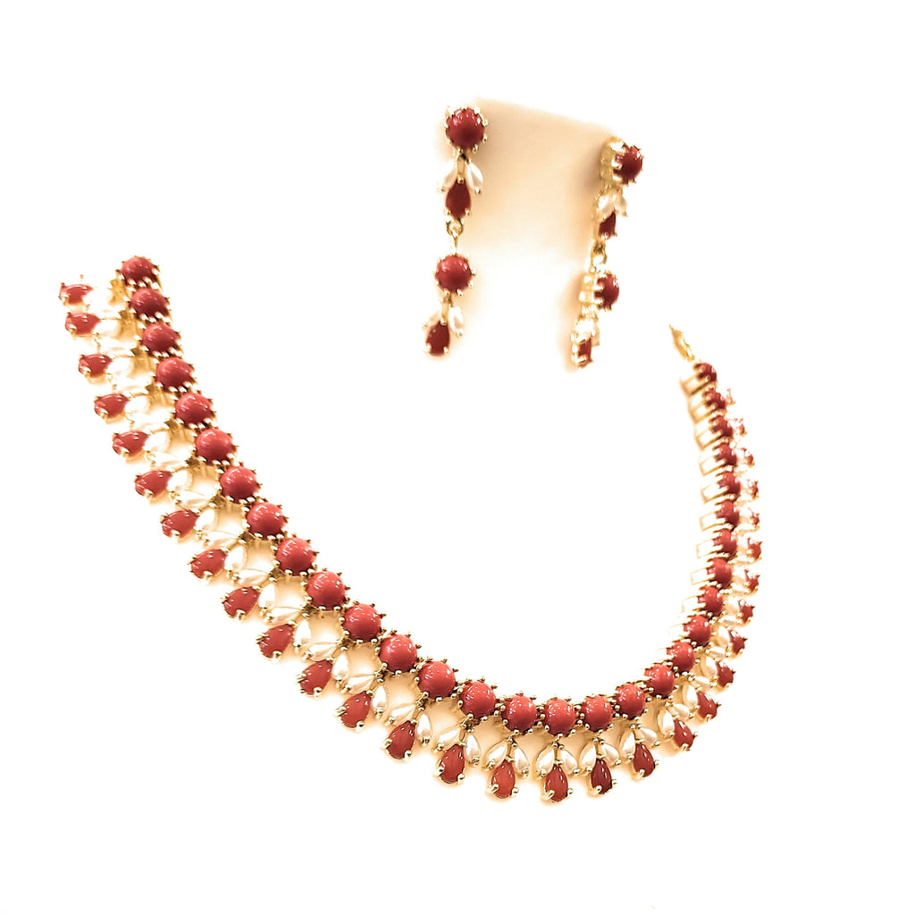 Moti Coral Necklace Set mKi546 m546 546