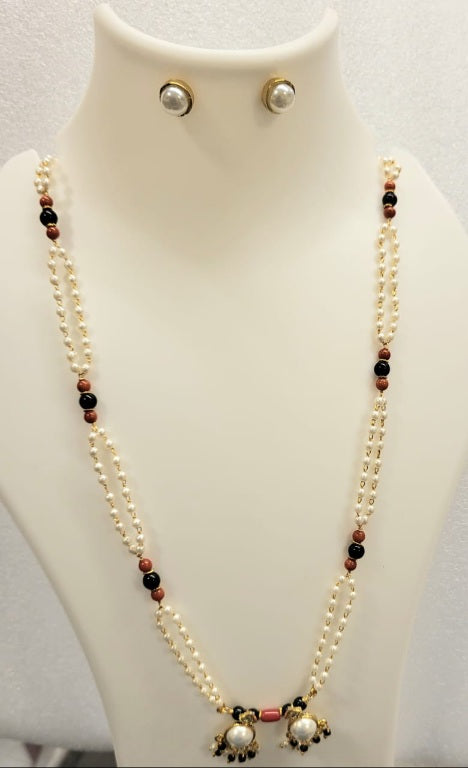 M341 Long Moti Coral Mangalsutra 341